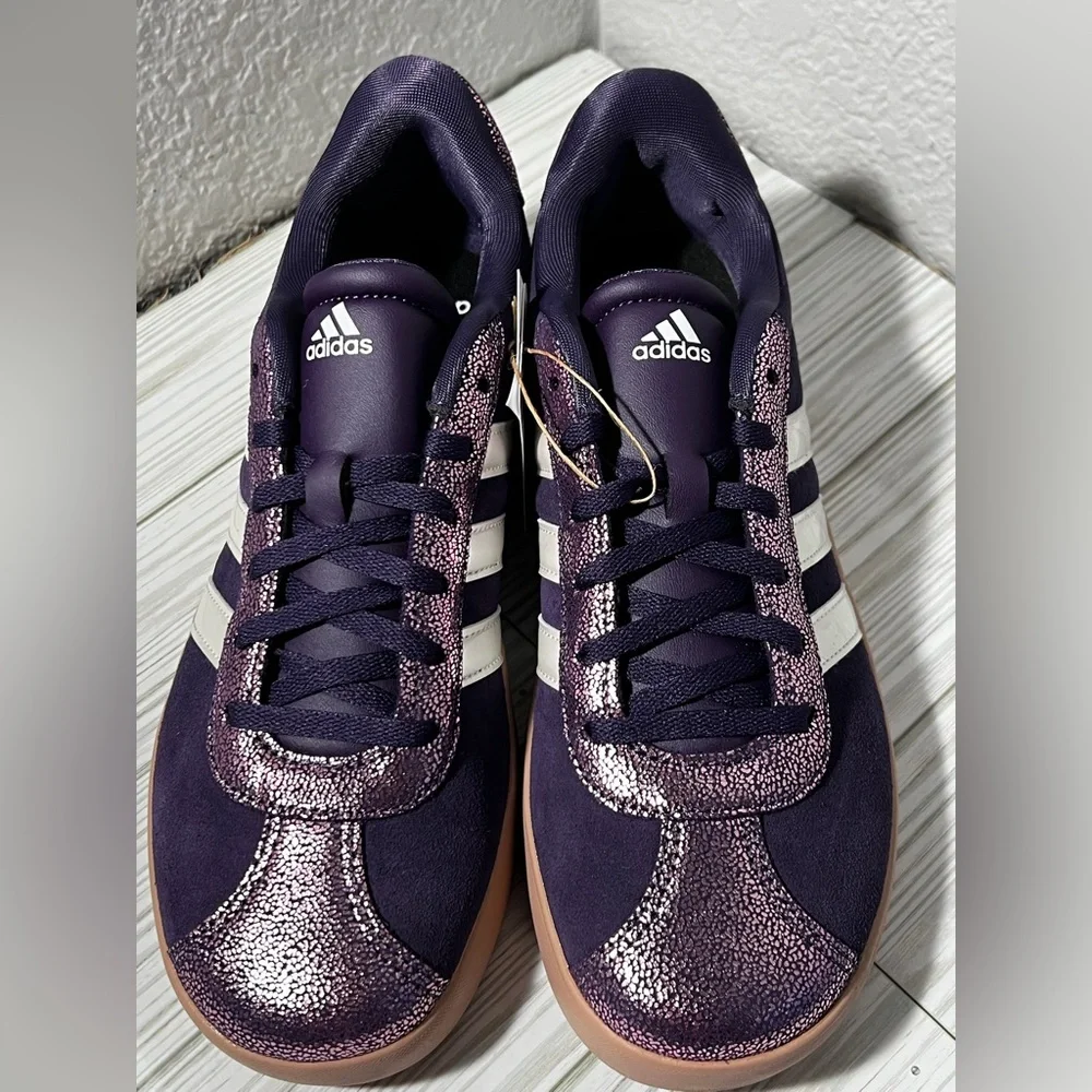 Adidas VL Court 3.0 youth kids sneakers shoes purple size 6 JS3485‎